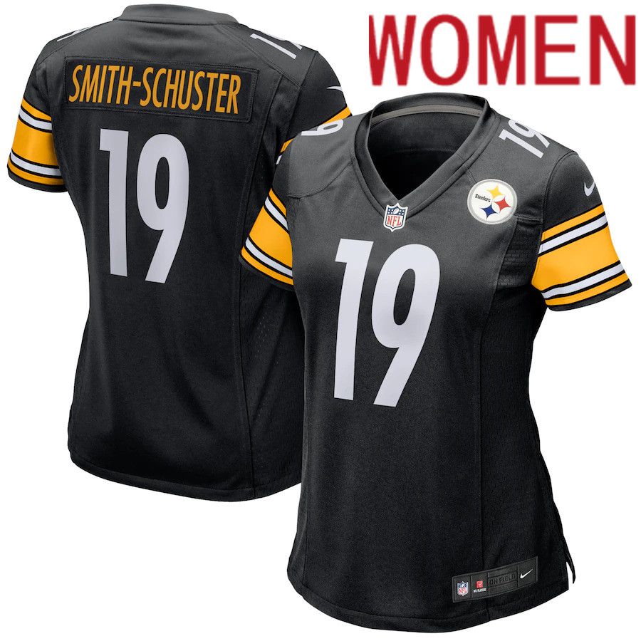 Women Pittsburgh Steelers 19 JuJu Smith-Schuster Nike Black Game Player NFL Jersey
